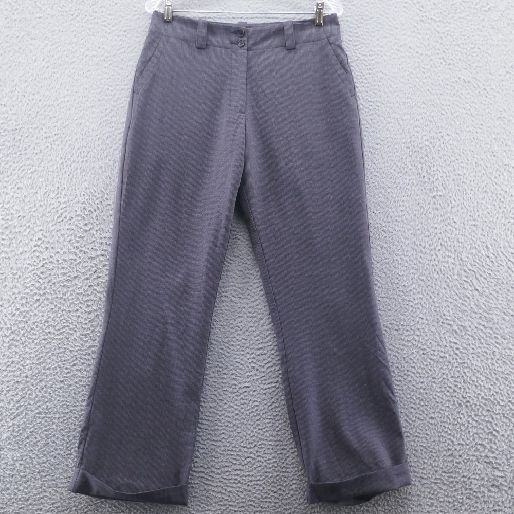 Nike Golf Womens Grey Pinstripe Wool Blend Cuffed Trousers Size 8 M